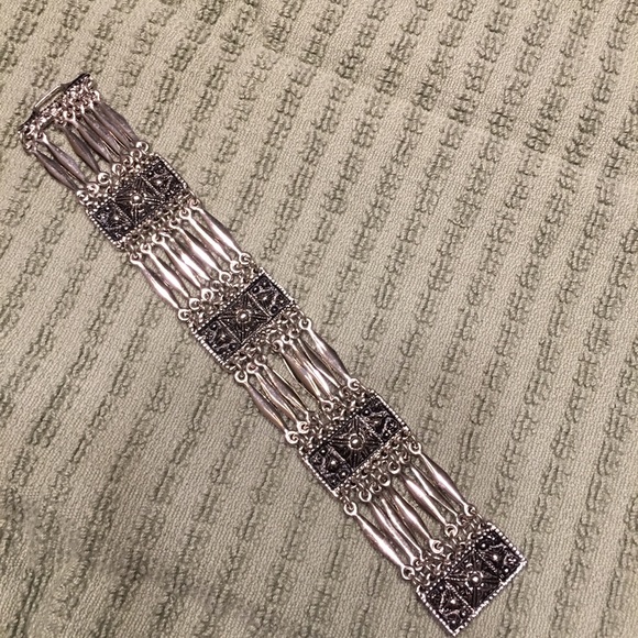 Taxco Jewelry - Vintage Boho Taxco Silver Bracelet 925 37.5g